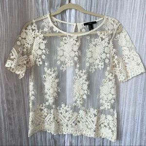 Cream Lace Top